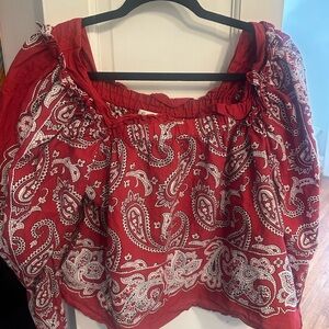 Sea New York Red Bandana print top